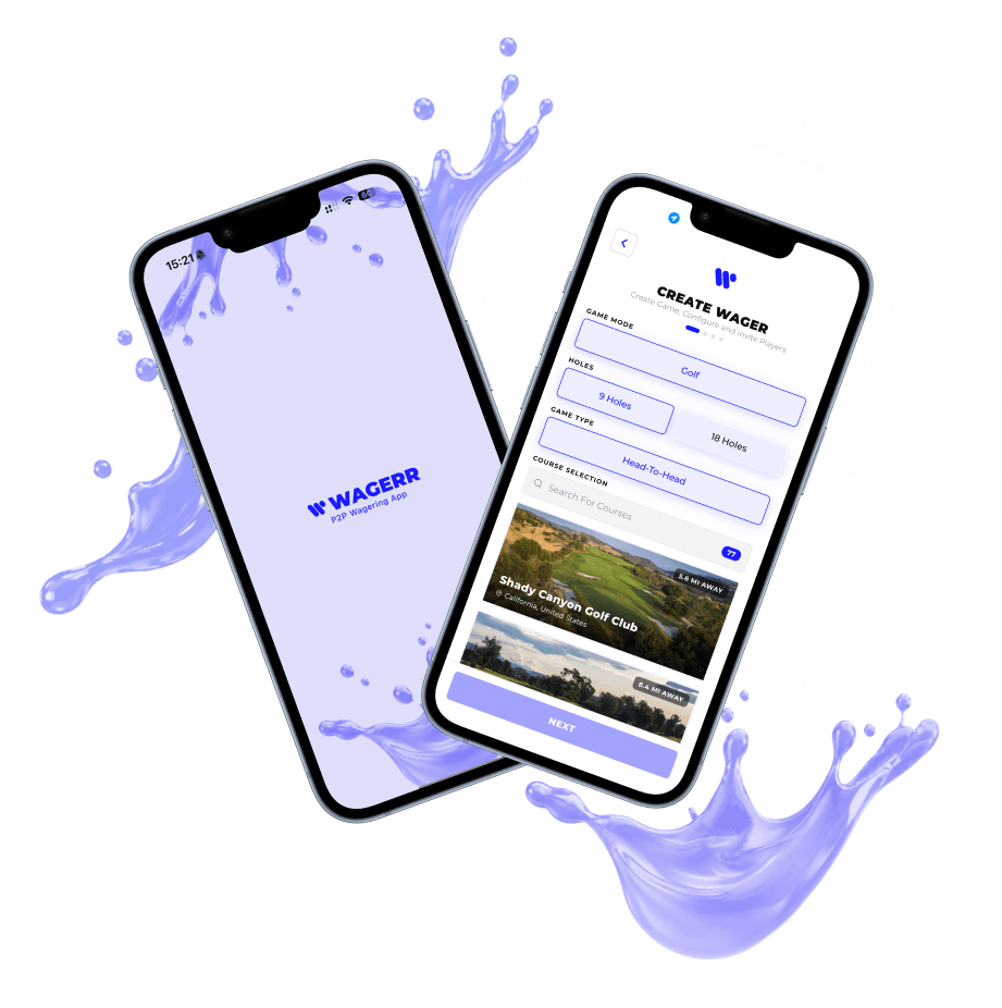 Wagerr app shown on tilted iPhones